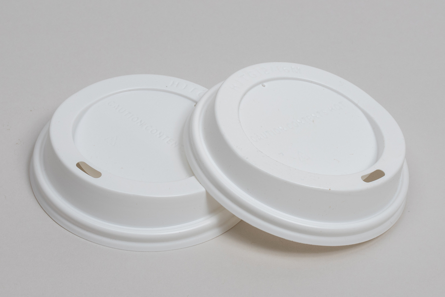 12-20 OUNCE WHITE PLASTIC DOME SIPPER LIDS FOR RIPPLE PAPER CUPS