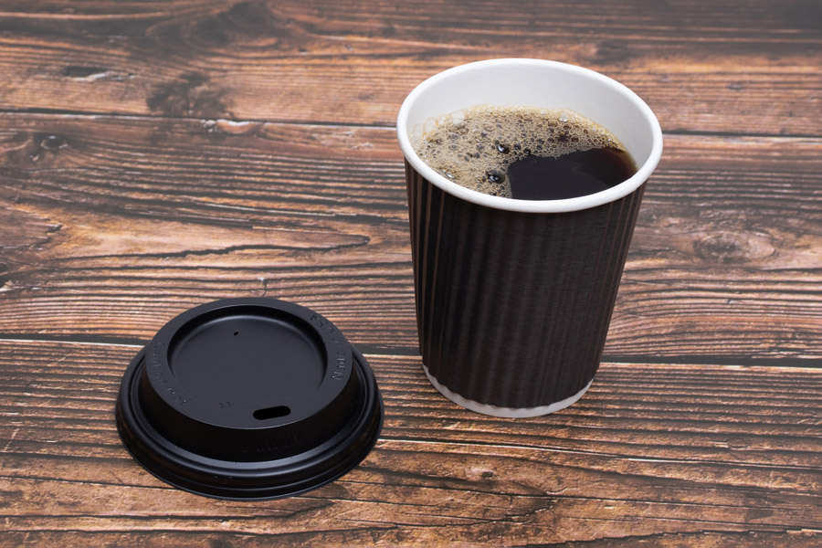 8 OUNCE BLACK INSULATED RIPPLE PAPER CUPS