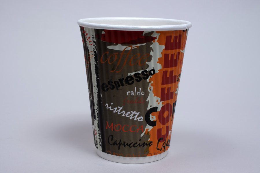 12 oz Custom Printed Compostable Insulated Paper Hot Cups