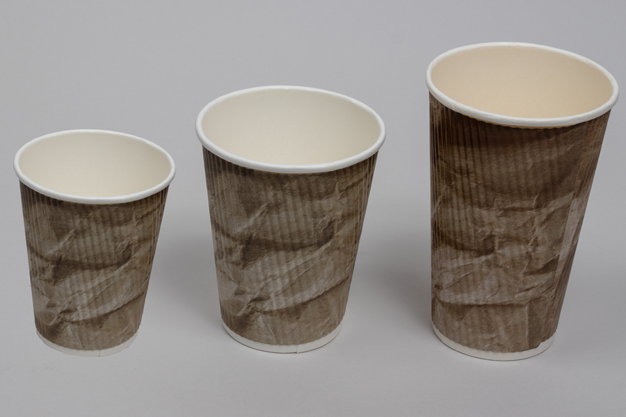 16 Ounce Crushed Insulated Ripple Paper Cups