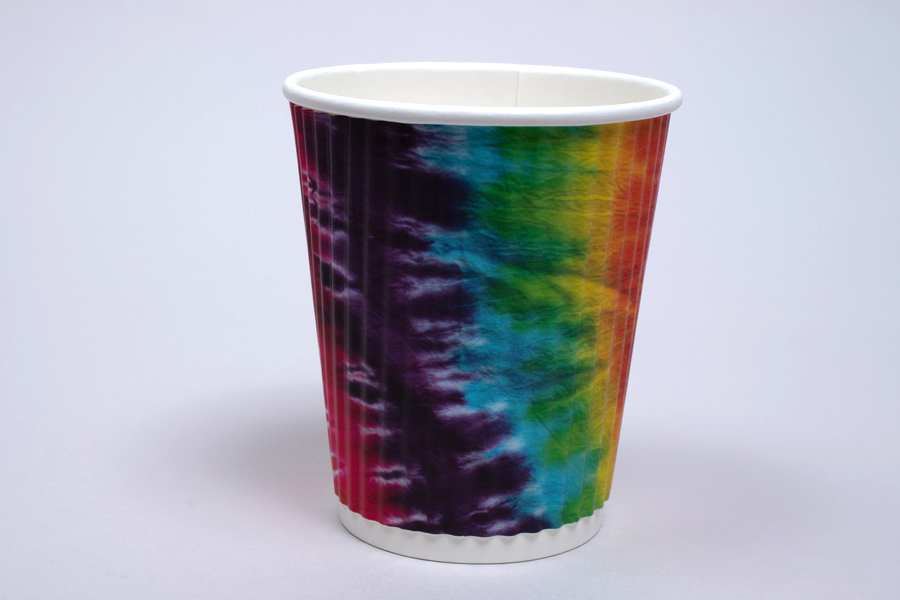 8 OUNCE TIE DYE INSULATED RIPPLE PAPER CUPS