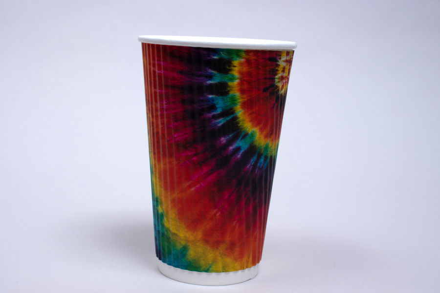 12 OUNCE TIE DYE INSULATED RIPPLE PAPER CUPS
