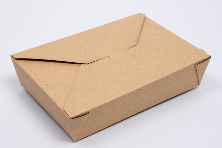 7-3/4 x 5-1/2 x 1-7/8 NATURAL KRAFT PAPER FOLDING #2 FOOD TAKEOUT CONTAINERS