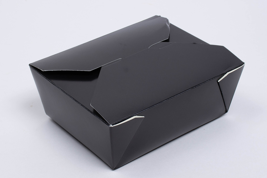 7-3/4 x 5-1/2 x 3-1/2 BLACK PAPER FOLDING #4 FOOD TAKEOUT CONTAINERS