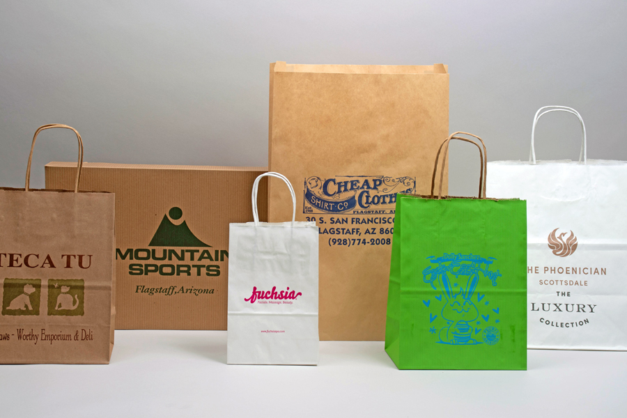 Semi-Custom Ink Printed Paper Shopping Bags