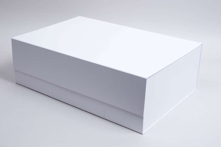 18 x 12 x 5-3/4 MATTE WHITE MAGNETIC LID GIFT BOXES (MEGA)