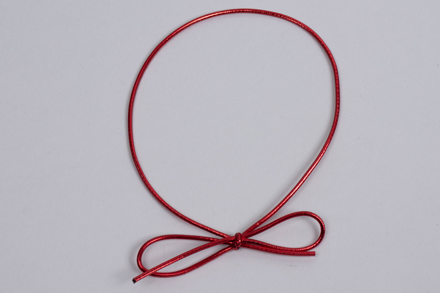 10-INCH METALLIC RED STRETCH LOOP BOWS