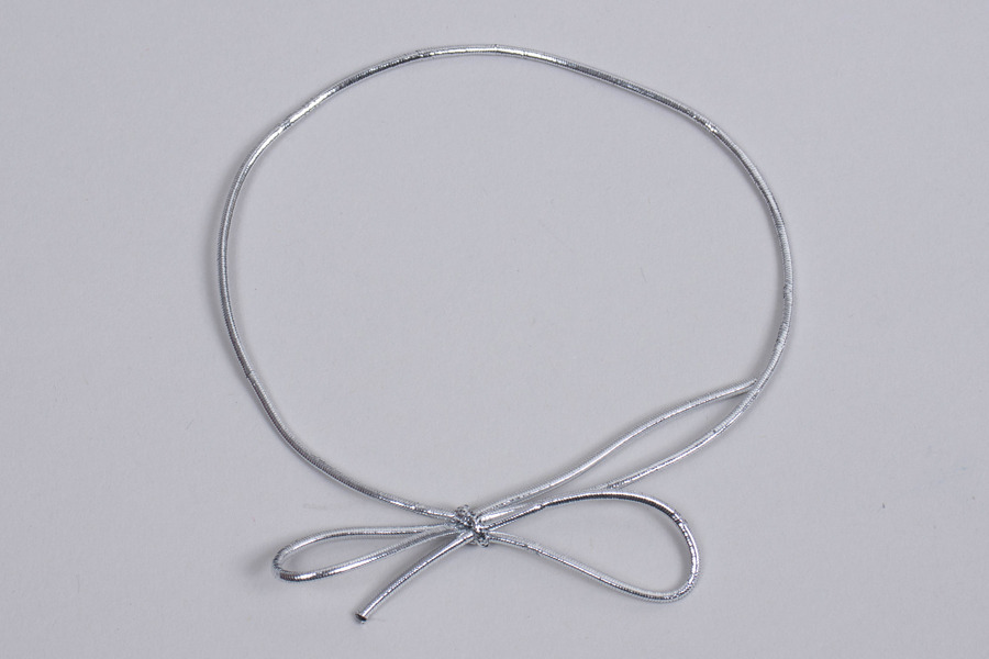 16-INCH METALLIC SILVER STRETCH LOOP BOWS