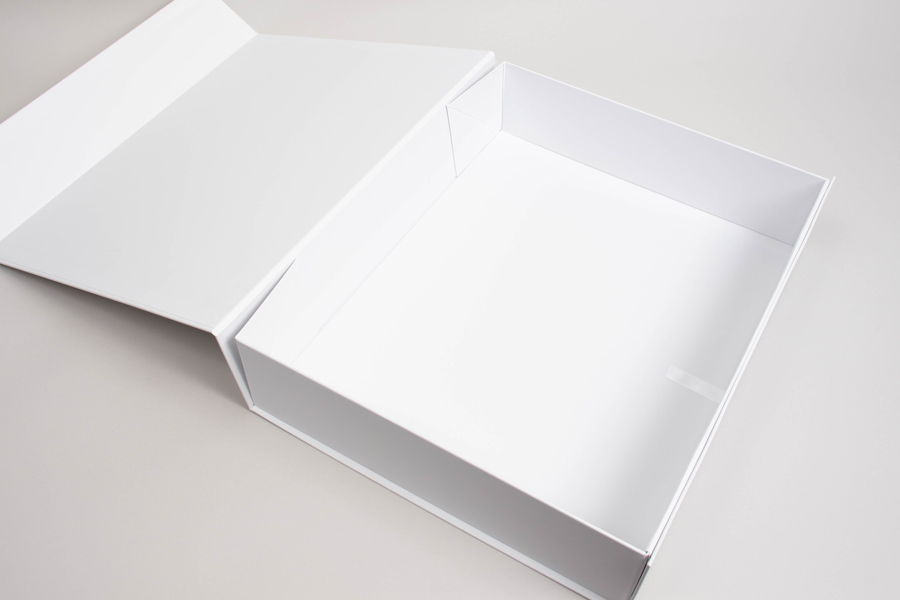 8 X 11-7/8 X 4-1/2 PLUS-SERIES™ 7-FLAP COLLAPSIBLE MATTE WHITE MAGNETIC GIFT BOXES