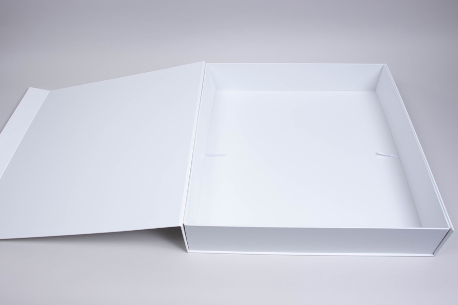 18-1/2X17X3-5/32 PLUS-SERIES™ 7-FLAP COLLAPSIBLE MATTE WHITE MAGNETIC GIFT BOXES