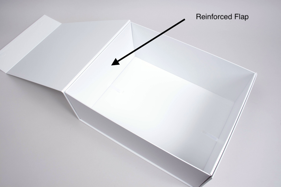 10-5/8 X 14 X 5-1/2 PLUS-SERIES™ 7-FLAP COLLAPSIBLE MATTE WHITE MAGNETIC GIFT BOXES