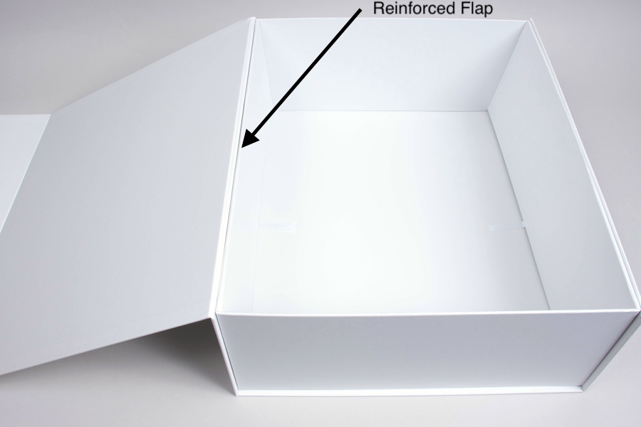 17-1/3 X 14-13/32 X 6-3/8 PLUS-SERIES™ 7-FLAP COLLAPSIBLE MATTE WHITE MAGNETIC GIFT BOXES