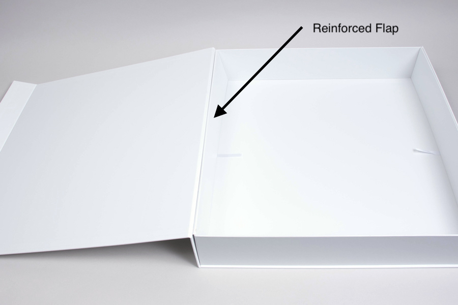 17-3/4X13-13/32X2-7/8 PLUS-SERIES™ 7-FLAP COLLAPSIBLE MATTE WHITE MAGNETIC GIFT BOXES