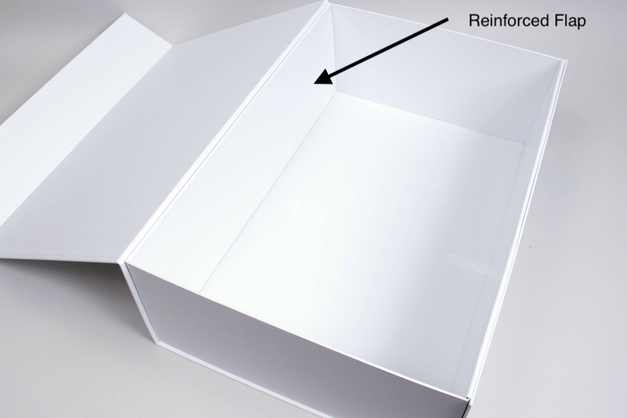 18 X 12 X 5-3/4 PLUS-SERIES™ 7-FLAP COLLAPSIBLE MATTE WHITE MAGNETIC GIFT BOXES