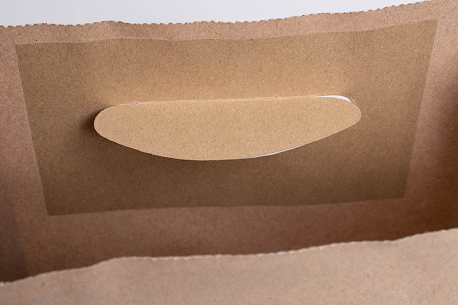 8-3/4 x 4-1/4 x 10-3/4 NATURAL KRAFT DIE-CUT HANDLE PAPER SHOPPING BAGS