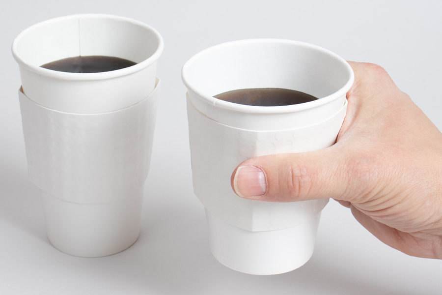 12 - 20 OZ WHITE KRAFT PAPERBOARD COFFEE CUP SLEEVE