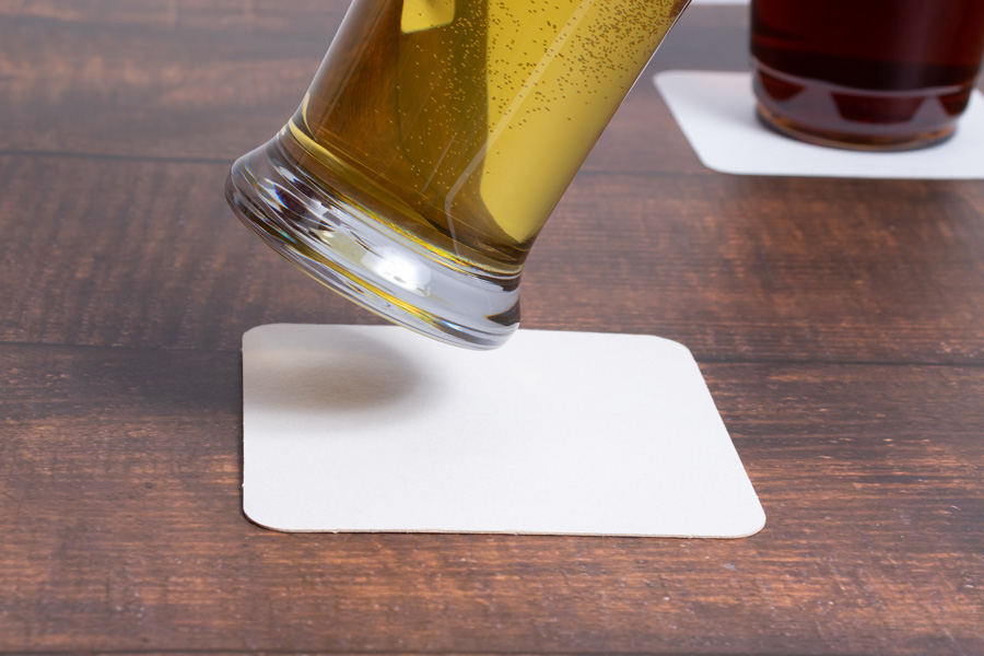 4-INCH SQUARE PULPBOARD DRINK COASTERS – 35PT