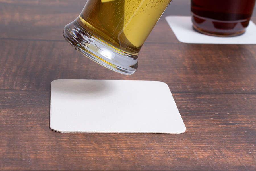 4-INCH SQUARE PULPBOARD COASTERS – 55PT