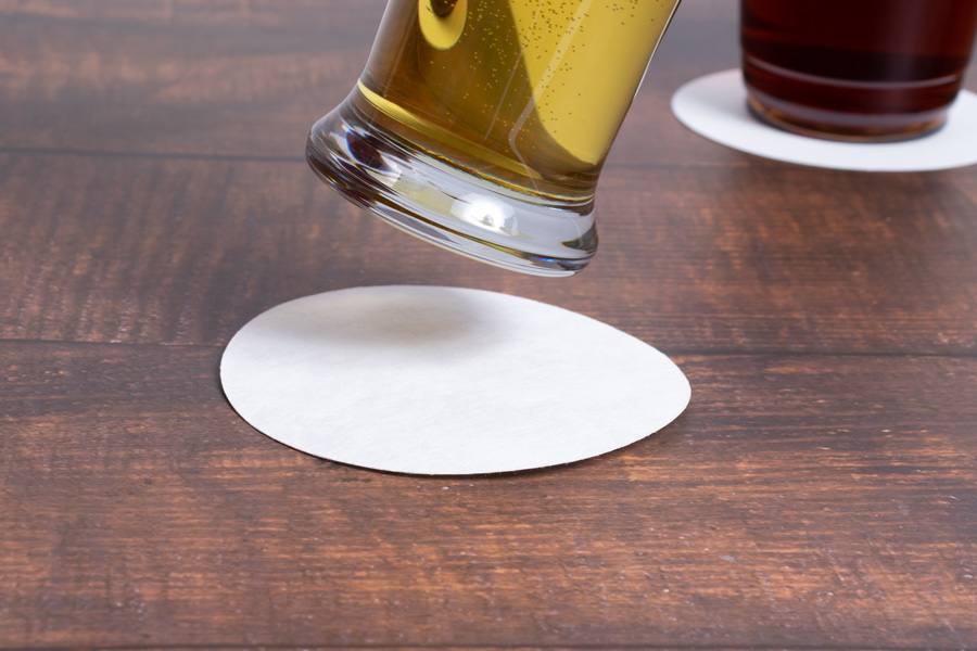 4-INCH ROUND STRAIGHT EDGE WET CREPE DRINK COASTERS - 116#
