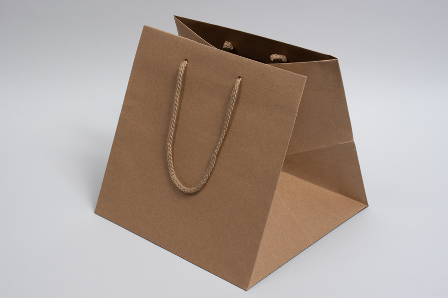 10 x 10 x 10 White Kraft Eurotote Shopping Bags