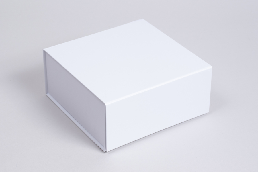 6 x 6 x 2-3/4 Matte White Magnetic Lid Gift Boxes