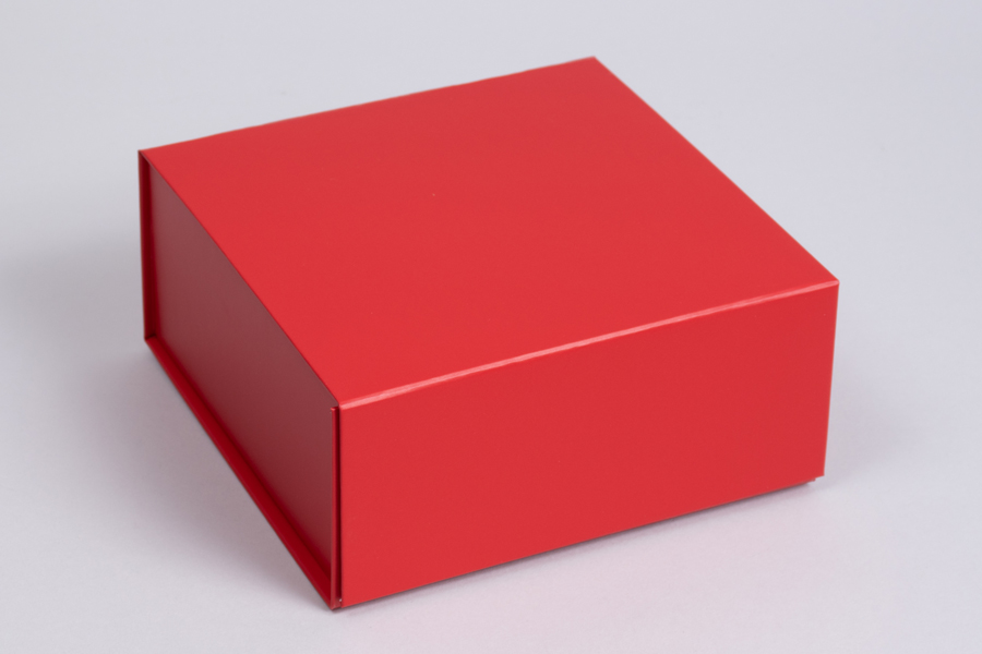 6 x 6 x 2-3/4  MATTE RED MAGNETIC LID GIFT BOXES