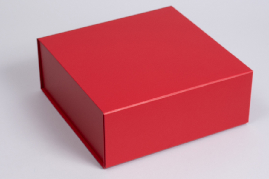 8 x 8 x 3-1/8  MATTE RED MAGNETIC LID GIFT BOXES