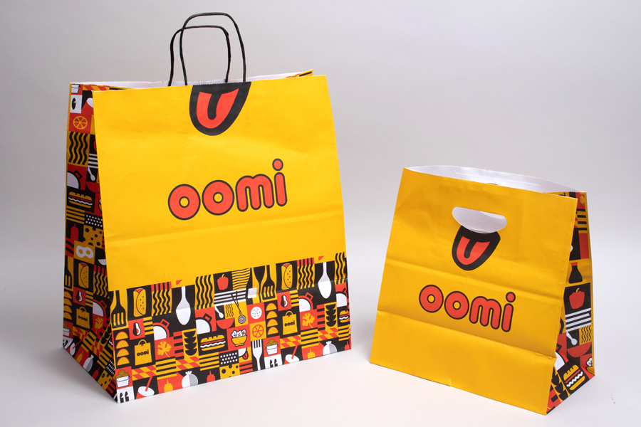 Custom Printed Paper Take-out Shopping Bags - OOMI
