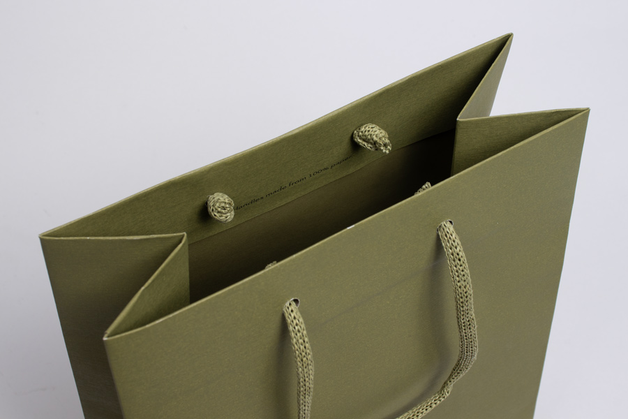 8 x 4 x 10 OLIVE GREEN GAIA EUROTOTE SHOPPING BAGS