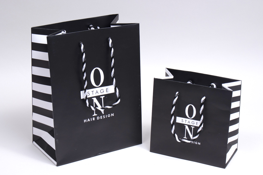 Custom Printed paper eurotote bags with customer braided handles