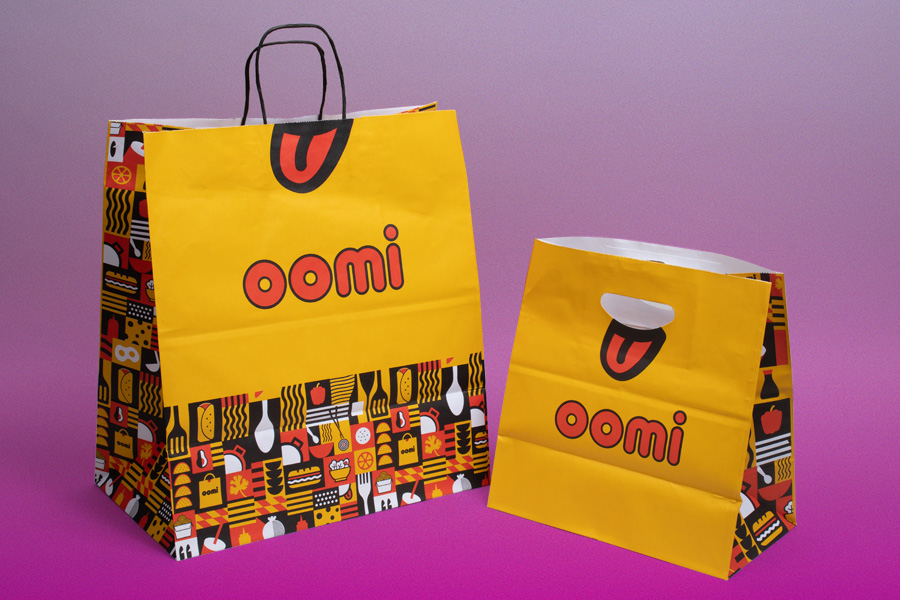 Custom Printed Paper Takeout Bags