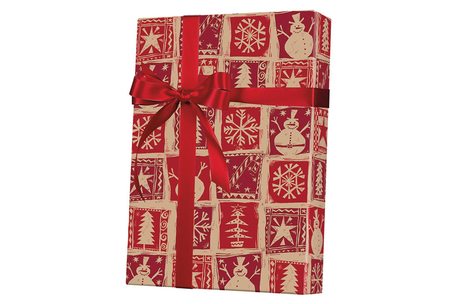 24-in x 100-ft HOMESPUN CHRISTMAS ON KRAFT (X3149)