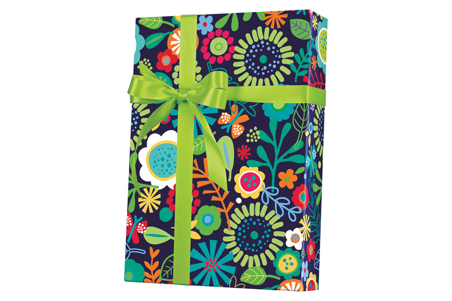 24-in x 100-ft FLOWER FUN GIFT WRAP (E7006)