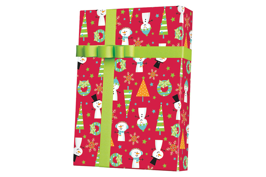 24-in x 100-ft REVERSIBLE SNOW BUDDIES GIFT WRAP (X6327)