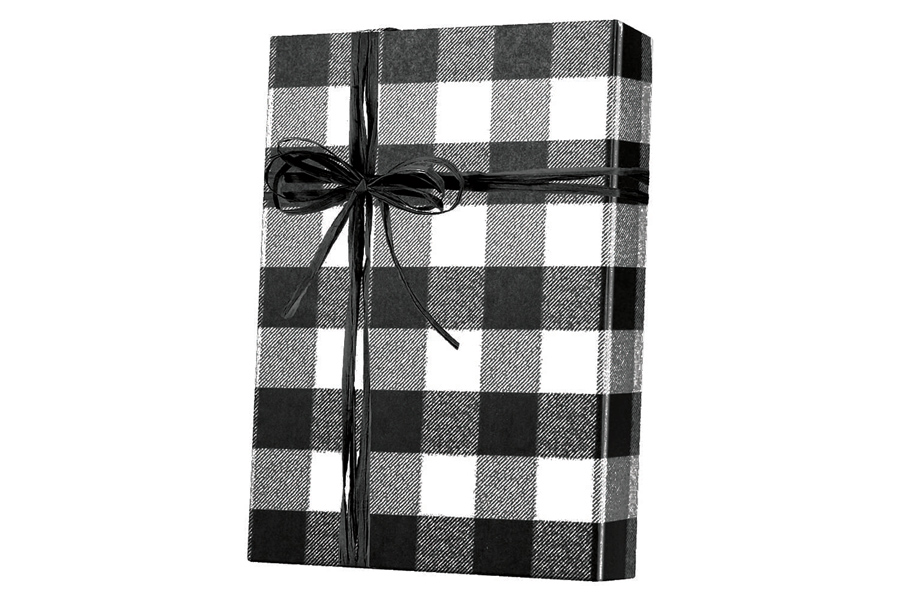 18-in x 417-ft BUFFALO PLAID BLACK GIFT WRAP (X7936)