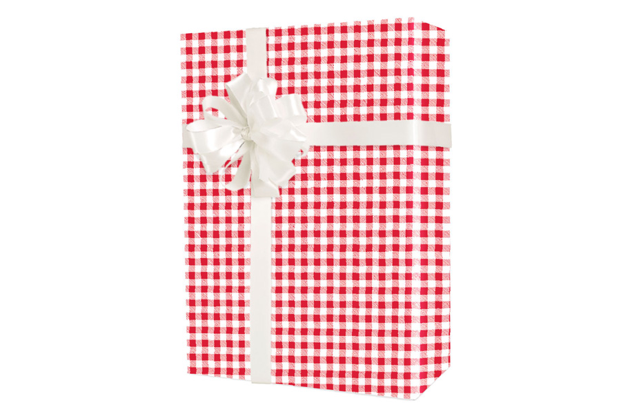 18-in x 417-ft RED GINGHAM GIFT WRAP (X7957)