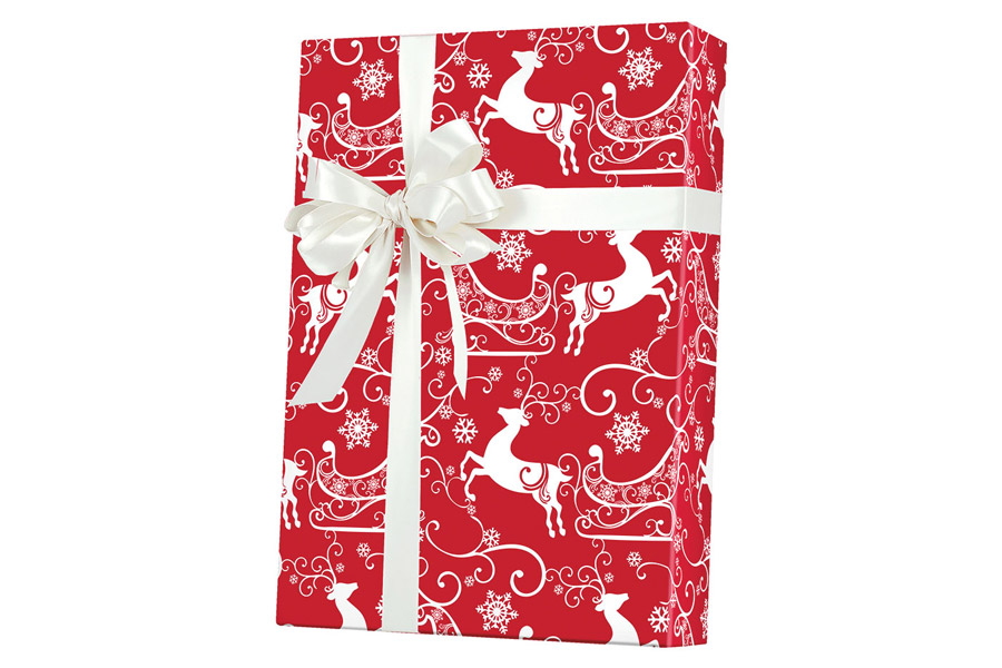 24-in x 100-ft SLEIGH RIDE GIFT WRAP (X3160)