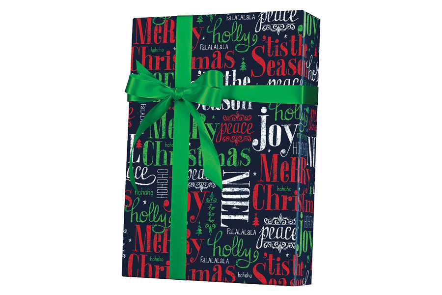 24-in x 100-ft REVERSIBLE TIS THE SEASON GIFT WRAP (X6363)