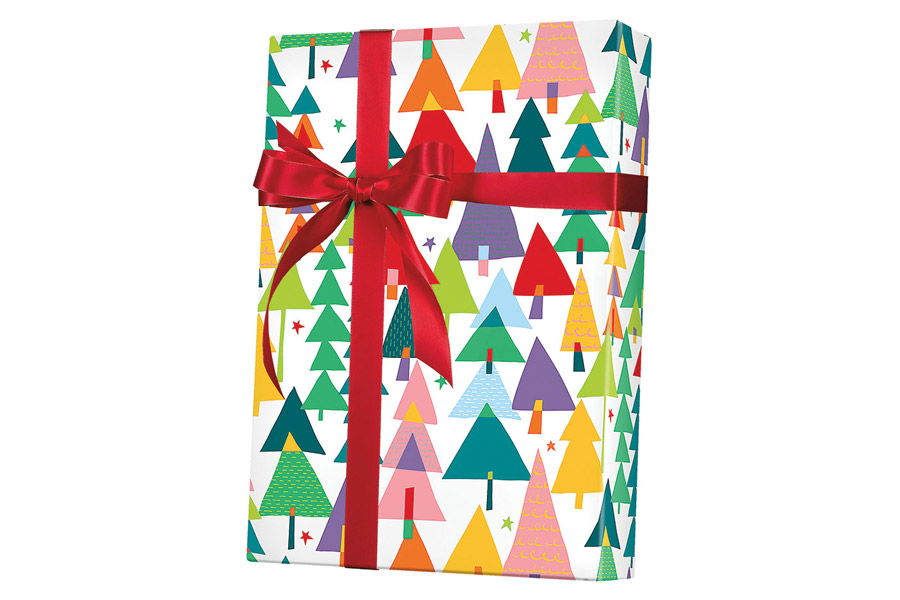 24-in x 100-ft RAINBOW CHRISTMAS GIFT WRAP (X7019)