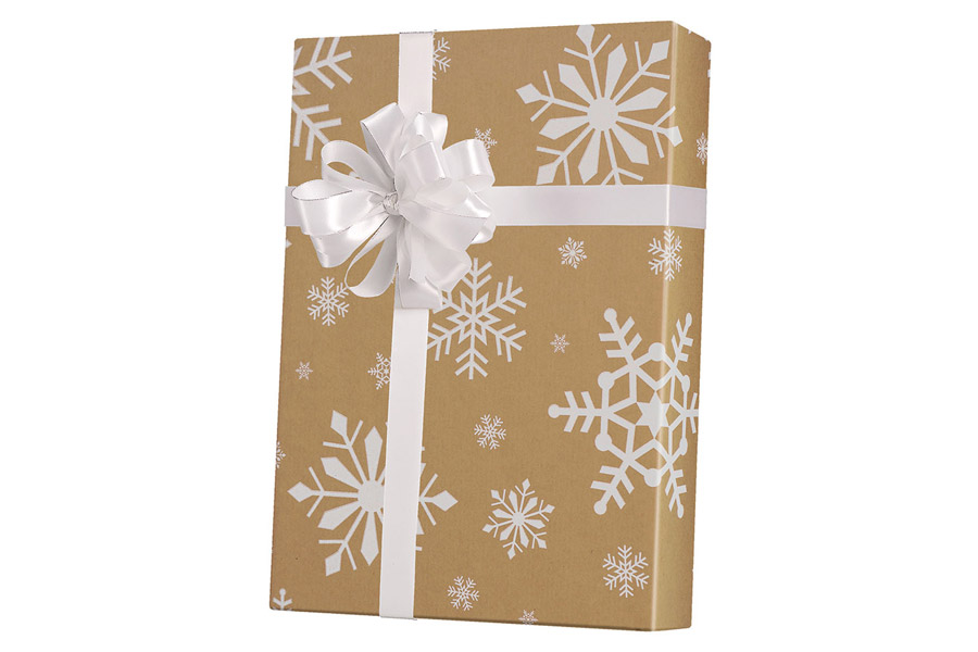24-in x 417-ft SNOWDAY ON KRAFT GIFT WRAP (X7037)