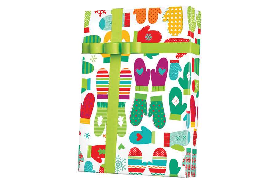 18-in x 417-ft MOD MITTENS GIFT WRAP (X7899)