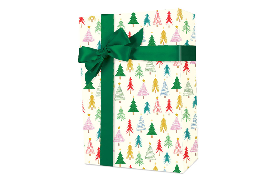 24-in x 100-ft WHIMSY CHRISTMAS TREES GIFT WRAP (X7963)
