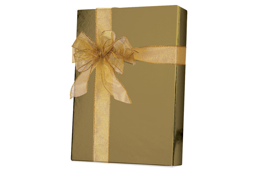 24-in x 417-ft HOLIDAY GOLD METTALIC GIFT WRAP (X7968)