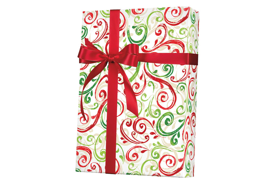 24-in x 417-ft CHRISTMAS SWIRL GIFT WRAP (X5503)