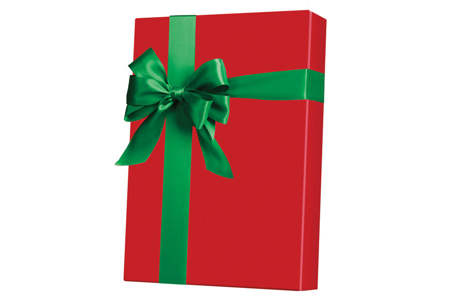 24-in x 100-ft CHRISTMAS RED GIFT WRAP (X5468)