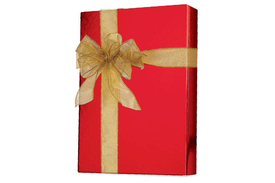 18-in x 417-ft RED METALLIC GIFT WRAP (E7953)