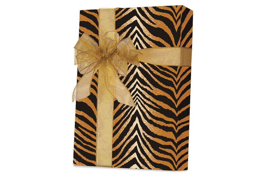 24-in x 417-ft TIGER CHEVRON GIFT WRAP (E7960)