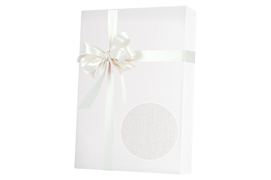 24-in x 100-ft WHITE LINEN EMBOSSED GIFT WRAP (E0102)