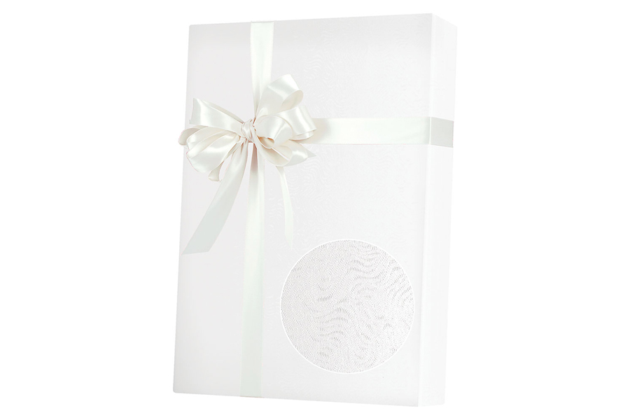 18-in x 417-ft WHITE GRAIN EMBOSSED GIFT WRAP (E0200)