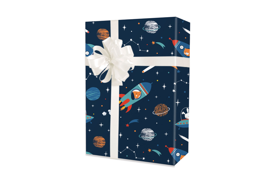 18-in x 417-ft TO THE MOON GIFT WRAP (E7925)